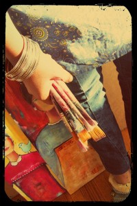 soraya nulliah self portrait with brushes = paintings 2