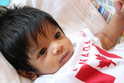 baby; Canada Day; Canon
