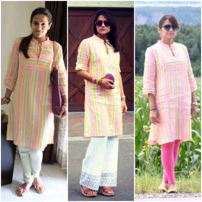 tanvi with kurta pajamas three looks