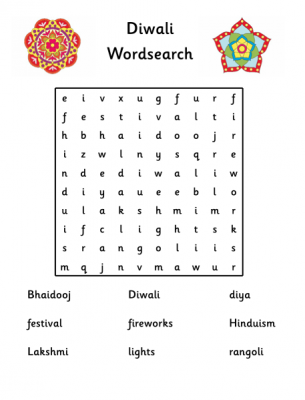 Diwali wordsearch