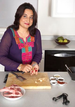 Monica Bhide in kitchen