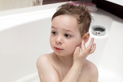 Boy Washes His Ears