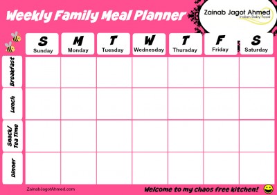 Family Meal Planner with Snack