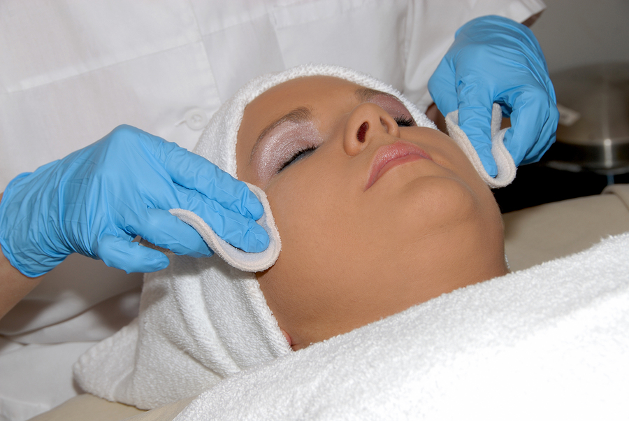 Skincare facial treatment at day spa