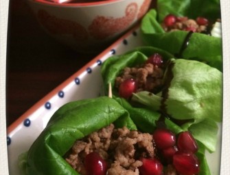 Chicken Keema Lettuce Wraps with Tamarind Dipping Sauce